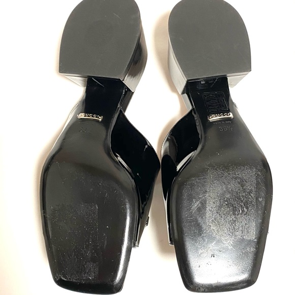 Gucci Patent leather mid-heel slides - Picture 6 of 8